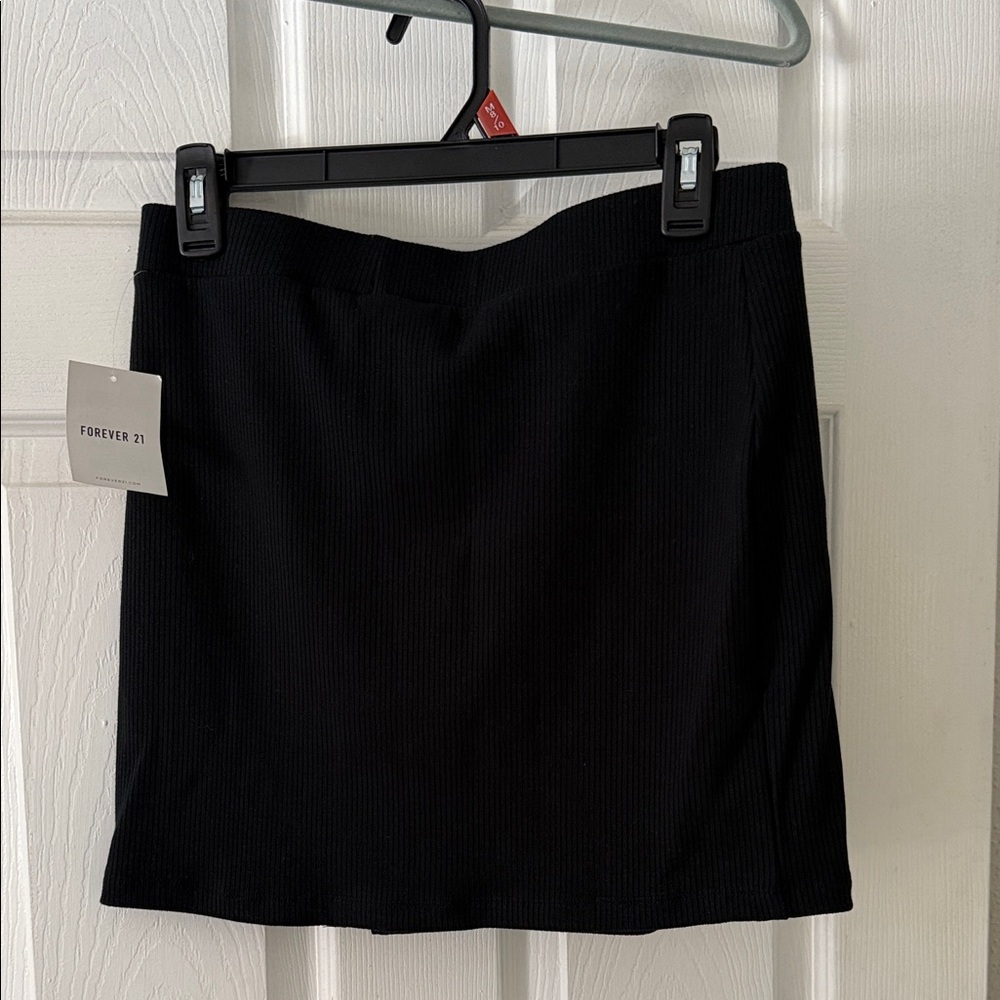 Forever 21 Black Ribbed Mini Skirt - Classic Stretch